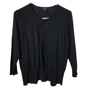 ANN TAYLOR Button front summer cardigan cropped sweater in‎ black size S